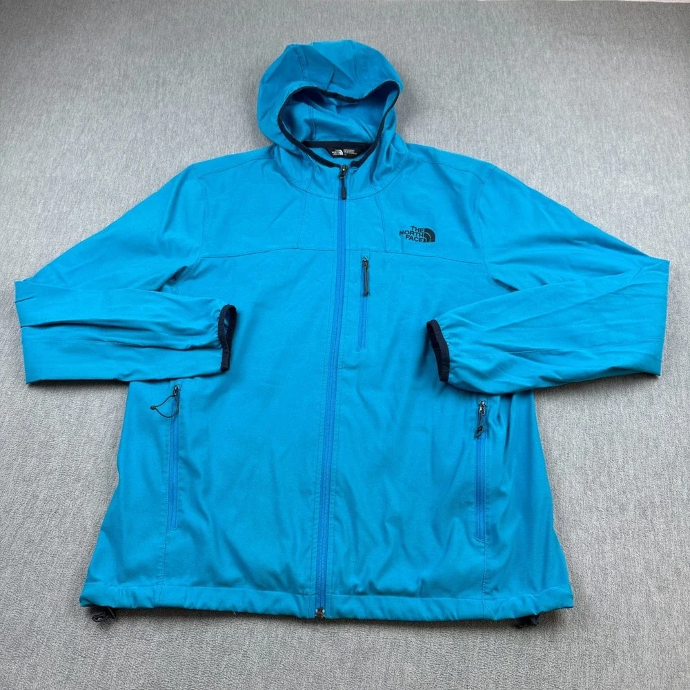 The North Face Jacket Mens Large Blue Nimble WindWall Hooded Hiking Outdoor‎